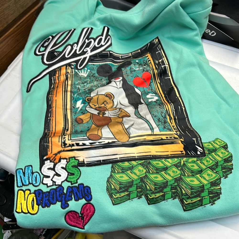 Civilized Sugar Daddy Bear Sweatshirt Size 2X Green